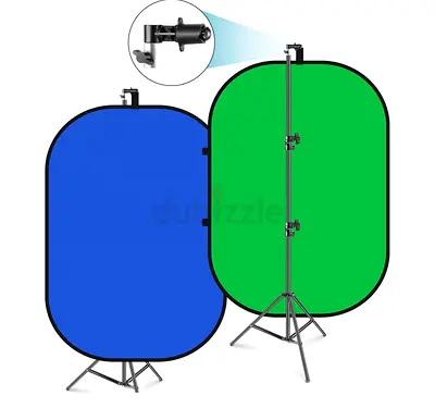 NEEWER 5x7ft/1.5x2m Chromakey Green Screen Blue Green 2 in 1 Double Sided Pop Up Collapsible Backdro