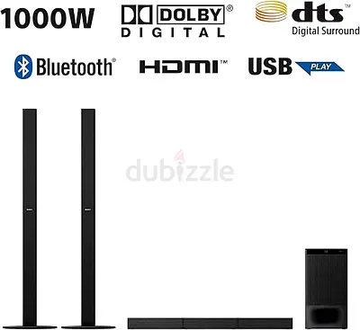Sony Ht-S700Rf 1000W High Power Real 5.1 Ch Soundbar Tall Boy Rear Speakers Dolby Digital