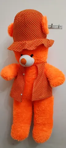 Large Orange Plush Teddy Bear with Hat and Vest, each teddy bear 120 centimeteres height