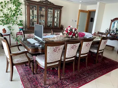 13-Piece Ornate Wood Dining Set with China Cabinet