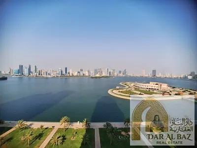 Luxury 4 Bedroom Apartment with Maid’s Room for Annual Rent in Al Majaz 3, Sharjah | Direct Sea View, Free AC, Parking, Gym, Pool & Built-in Wardrobe