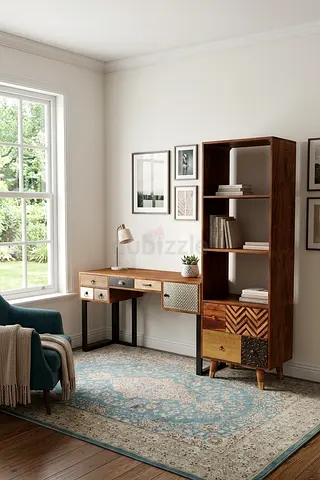 Elegant writing desk with premium wood finish and practical storage compartments. Perfect for stude