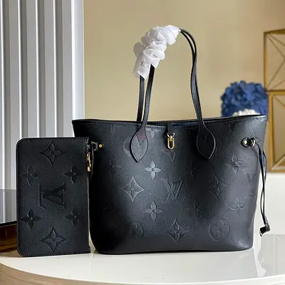 Louis Vuitton Neverfull MM Tote Bag In Embossed Monogram Empreinte Leather