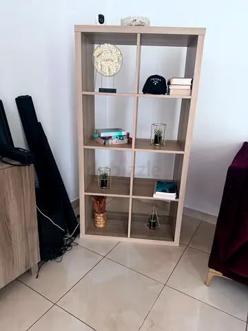 IKEA Kallax-style 9-cube Shelving Unit - Light Oak