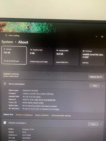 Ultra 5 225f 5060 16gb ddr5