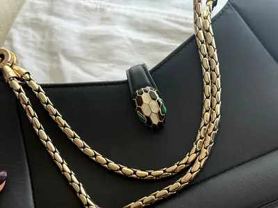 Bvlgari Serpenti Forever Black Leather Handbag