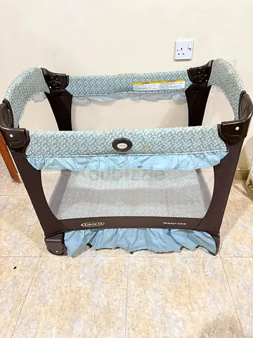 Graco Pack n Play / Portable Baby Playpen - Light Blue/Brown