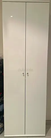 Slim white wardrobe / storage cabinet - excellent condition