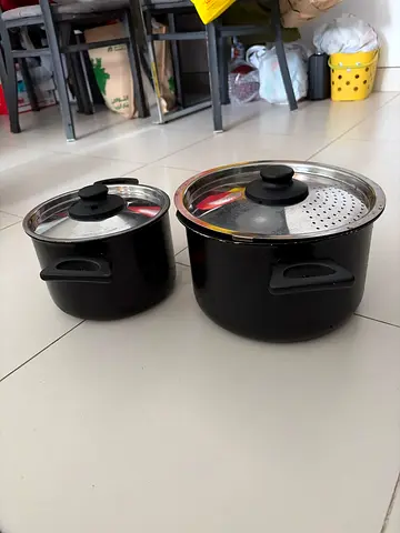 IKEA Two non-stick cooking pots with stainless steel lids - (2 Piece) [Can Be Bought Seperately]