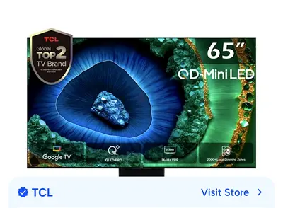 TCL 65 QD-Mini LED Smart TV (Google TV) -  like new used for 2 months only