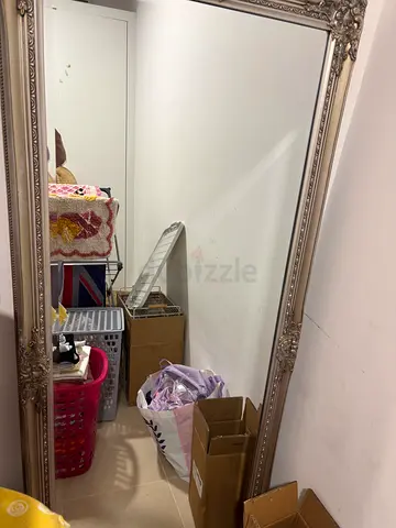 Large Ornate Full-Length Wall Mirror - Silver Frame shipped over from the UK