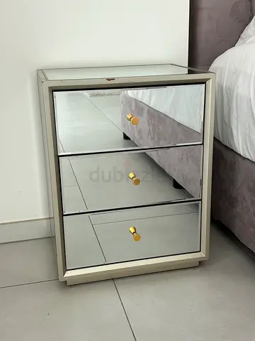 Glass bed side table