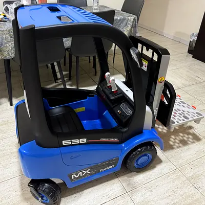 Blue Ride-On Forklift Toy for Kids - Battery Powered