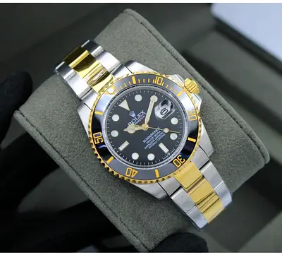 Rolex Submariner-style Two-Tone Mens Watch ( Yellow Gold Oystersteel ) — Excellent Condition