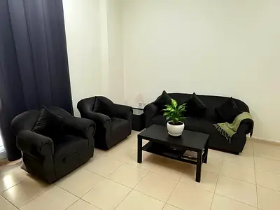 Black 3-Seater Sofa with 2 Armchairs and Coffee Tables - Brand New Condition
