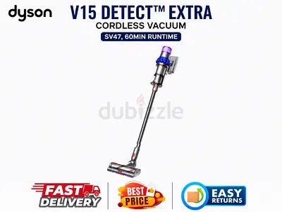 Dyson V15 Detect Extra Cordless Vacuum, Excellent Condition – SV47 - 60 min Runtime - Free Delivery