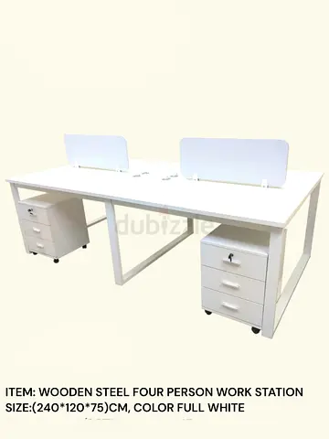 Workstation 4seater wooden steel brand new