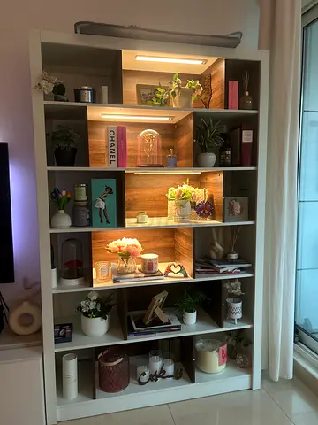 Decorative shelf with sensor chargeable lights