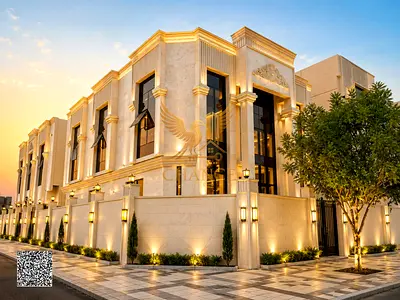 فيلا فاخرة زواية شارعين امام المسجد تصميم كلاكسيك بسعر شامل رسوم التسجيل و التملك