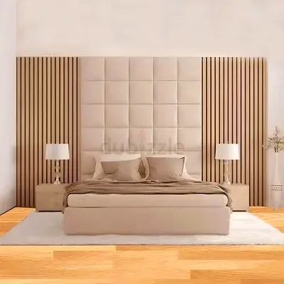 Modern Upholstered Bed Set with Headboard and Nightstands