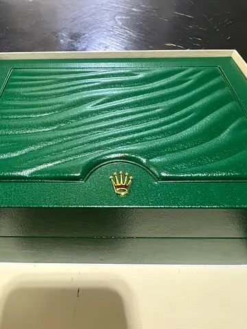 Rolex Watch Presentation Box (Green Wave Pattern) - Good Condition