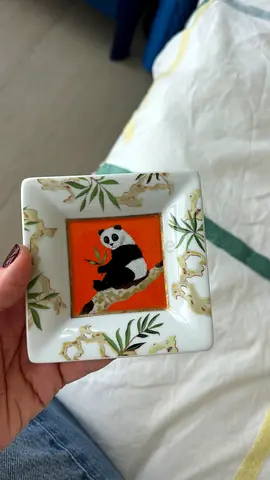 Haviland Limoges Le Bestiaire by Alain Thomas Panda Tray 10 cm x 10 cm