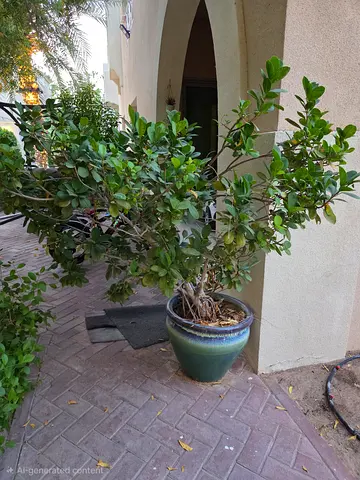 Large Potted Outdoor Ornamental Shrub in Ceramic Planter