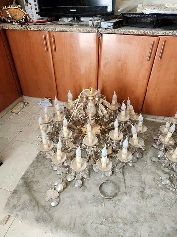4 pieces ,Large Vintage Crystal Chandelier - Multi-arm Decorative Light Fixture
