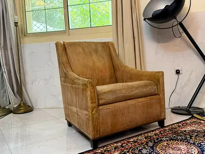 Marina Home genuine Leather Armchair in Good Condition