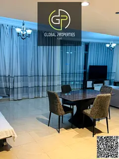 Spacious 2 BHK Furnished Apartment for Monthly Rent in Ajman Corniche Residence with City View