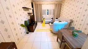Luxury apartment, second occupancy, two bedrooms, living room, and open balcony. Ajman One Tower. fo