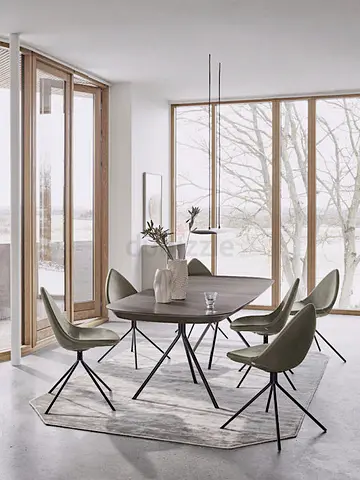 x8 pieces BOCONCEPT Ottawa dining CHAIRs in light gray Nordic Grain leather upholstery