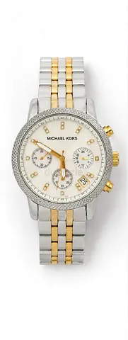 Michael Kors two-tone womens chronograph watch – silver  gold