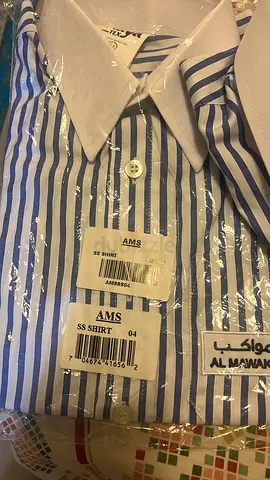 New Blue  White Striped Mens Dress Shirt (Size M) - Never Worn