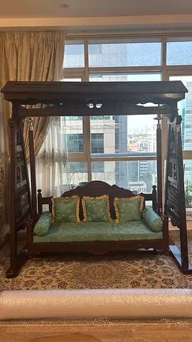 Solid Teak Wooden Swing/Daybed with Canopy — Traditional Design - no second hand dealers