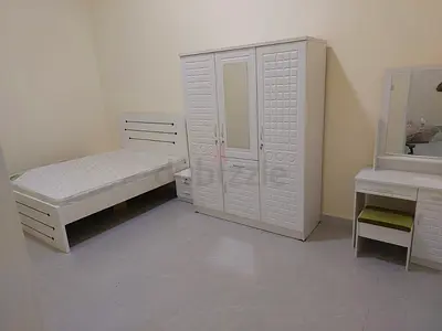 White 3-Piece Bedroom Set: Bed, Wardrobe Dressing Table