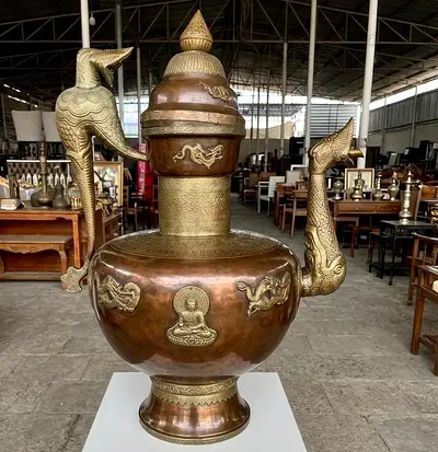Large Antique with Dragon and Bird Motifs