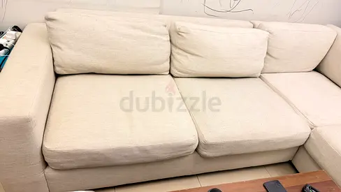West Elm Light beige 5 seater fabric sofa - Good condition-immediate sale