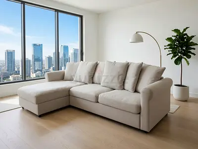 Gronlid L shape sofa bed with mattress
