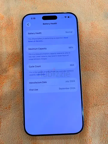 iPhone 16Pro Max 256gb 88 battery health