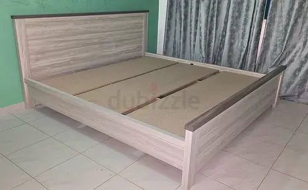 King Size Wooden Headboard with Frame - Light Grey Wood Finish - Brand New