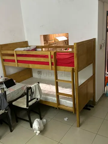 Solid Wood Bunk Bed with Ladder and Storage - perfect condition