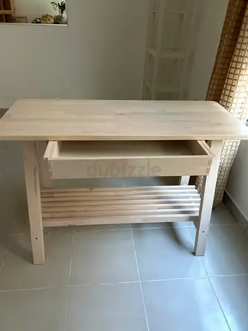 Light wood  table with bench - solid minimalist design