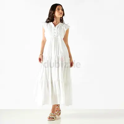 White Maxi Dress, Lightweight Cotton