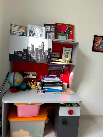 Compact Study Desk with Shelves and Storage - Good Condition