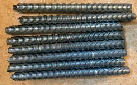 Hilton Threaded Steel Anchor Rods / Threaded Studs - Lot of 8 M25x250