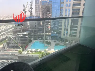 استوديو مفروش | إطلالة على المسبح | شرفة | برج أيكون سيتي C