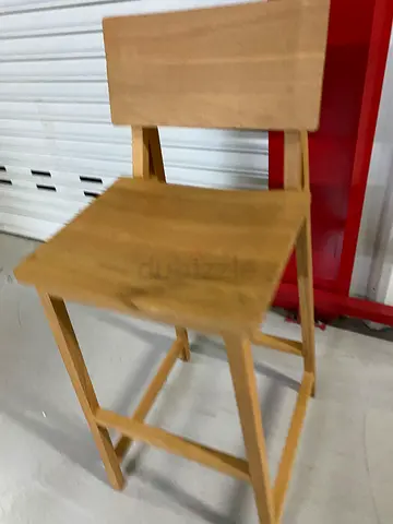 Ethicraft Solid Wood Bar Stool with Backrest - Light Oak Finish