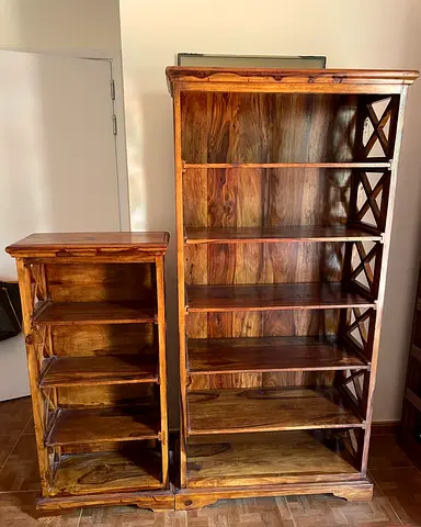 Solid Wood Bookcase Set of 2 /