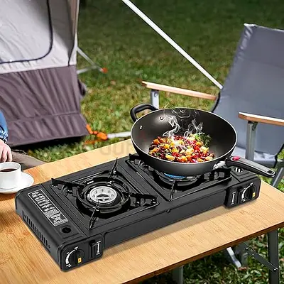 Fixed price with free home delivery Portable Double Burner Camping Outdoor Cooker